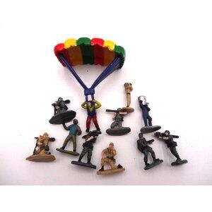 Micro Machines Army Soldier Military People Figures uniform skydiver Vintage